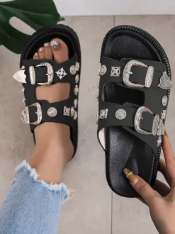 Studded Metal Rivet Flat Slide