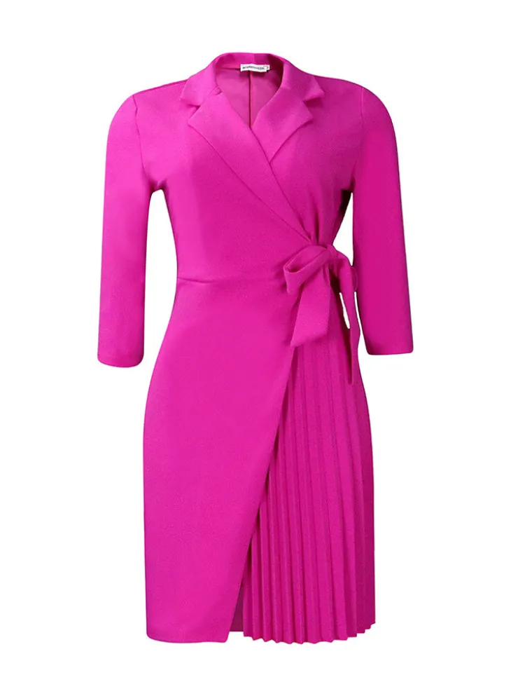 Tie Waist Pleated Midi Dress