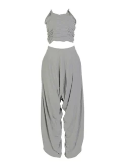 Two Piece Backless Crop Top Bloomers