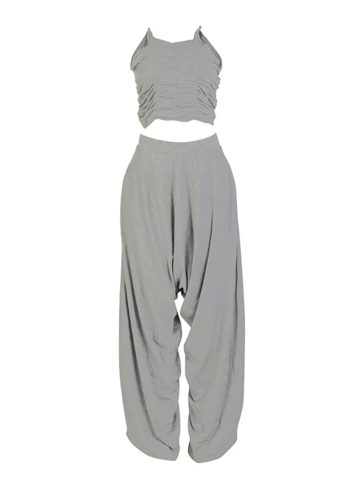 Two Piece Backless Crop Top Bloomers