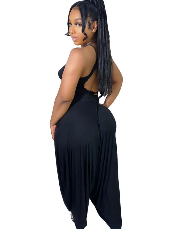 Two Piece Backless Crop Top Bloomers
