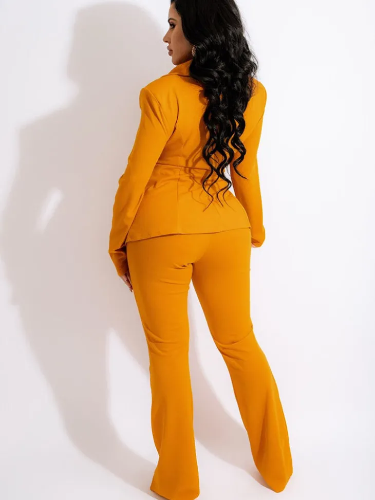Two Piece Lapel Blazer Long Pants