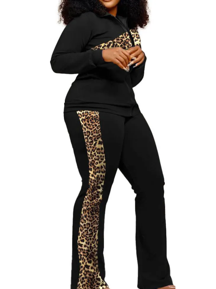 Two Piece Long Sleeve Printed Jacket Pants