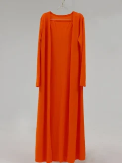 Two Piece Plus Size Solid Color Tube Dress Cardigan Set