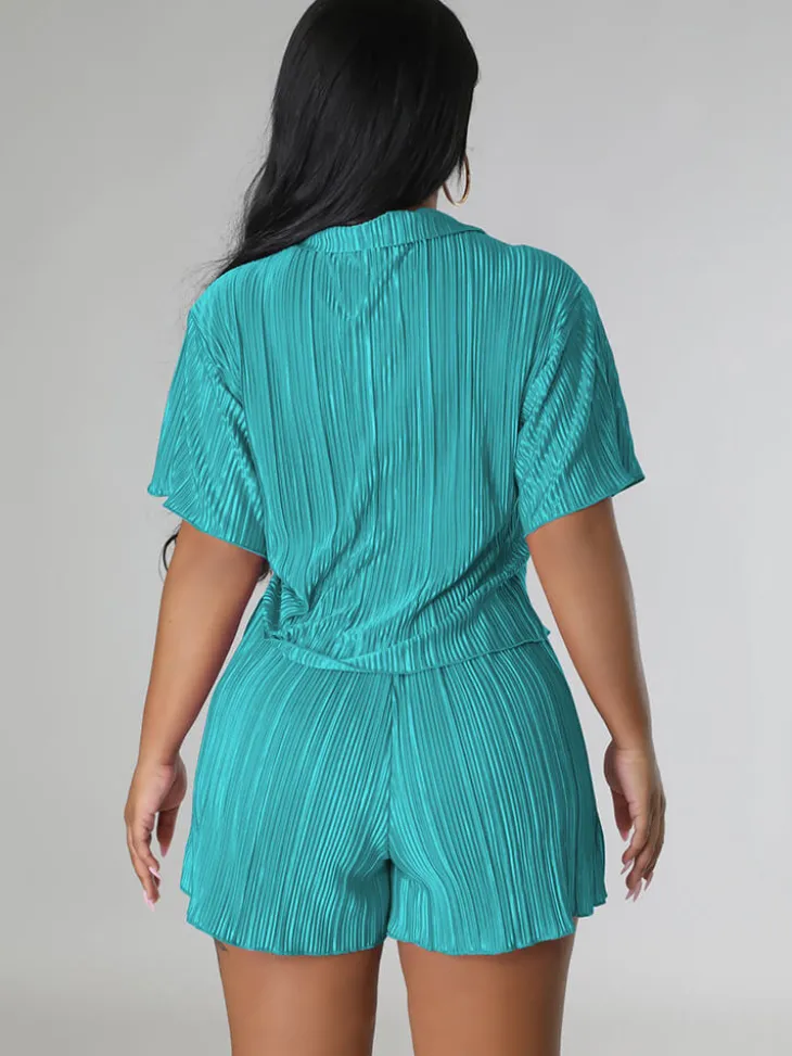 Two Piece Short Sleeve Shirts Shorts