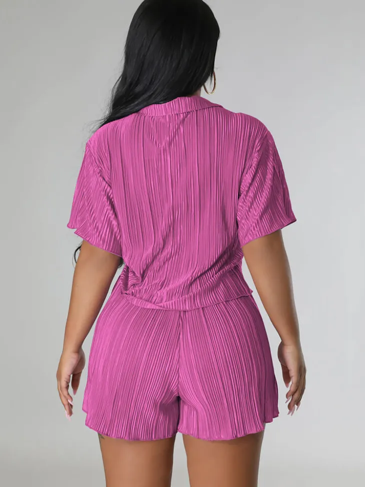 Two Piece Short Sleeve Shirts Shorts