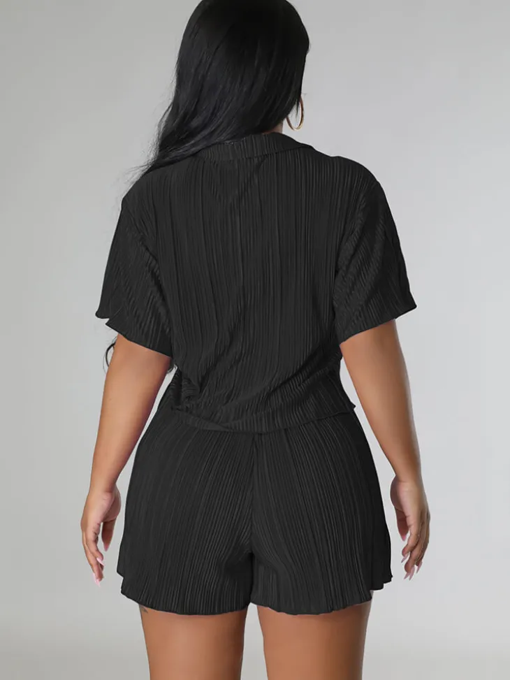 Two Piece Short Sleeve Shirts Shorts