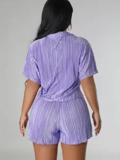 Two Piece Short Sleeve Shirts Shorts
