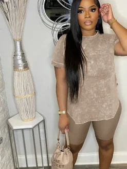 Two Piece Short Sleeve Top Shorts