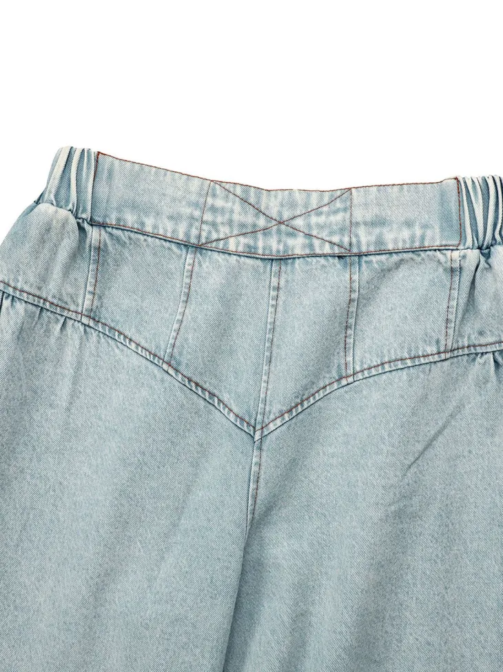 Two Pieces Sleeveless Denim Pants Set