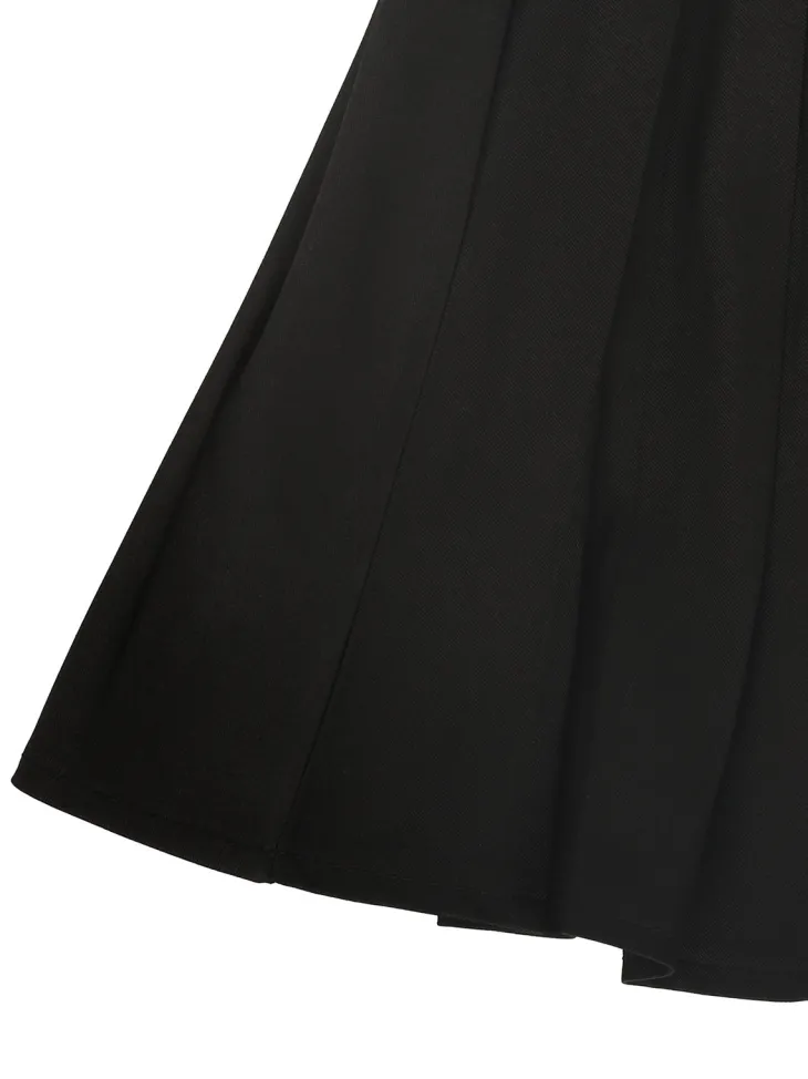 Two-Piece Blazer Shirt Collar Pleated Skirt Set