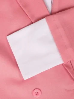 Two-Piece Blazer Shirt Collar Pleated Skirt Set