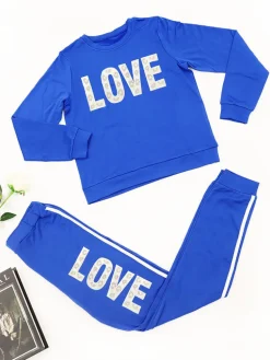 Two-Piece Casual Letter Leopard Print Pants Set