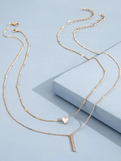 Two-Piece Double Layer Necklace Set