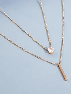 Two-Piece Double Layer Necklace Set