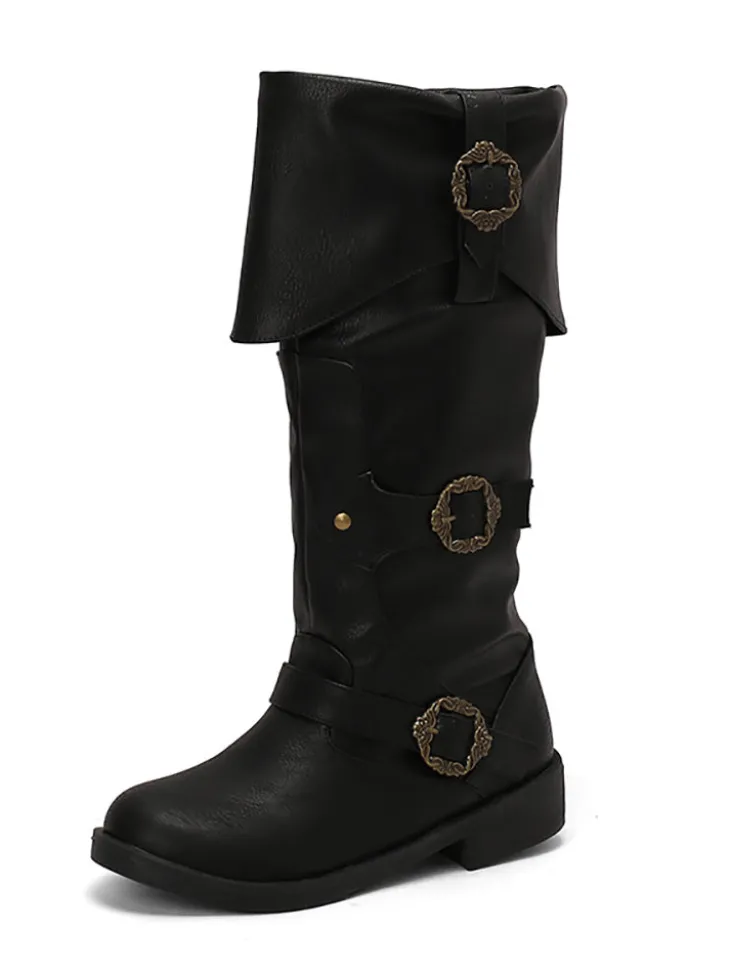 Vintage Buckle Belted Boots