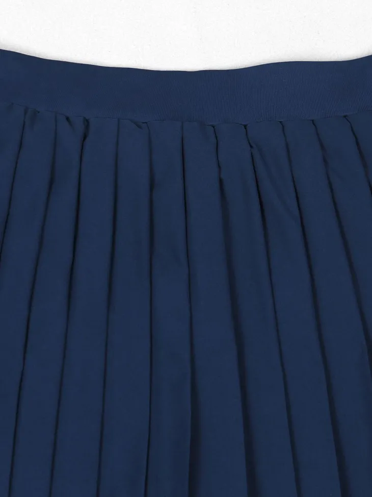 Vintage Tennis Print Sweatshirt Pleated Skirt Set