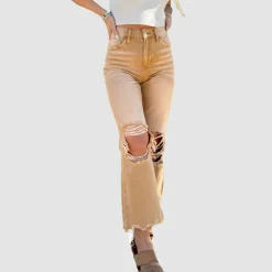 Wash Ripped Bootscut Jeans